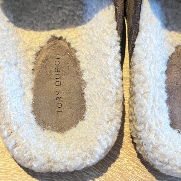 Tory Burch Mellow Suede Shearling Mules - Picture 8 of 12